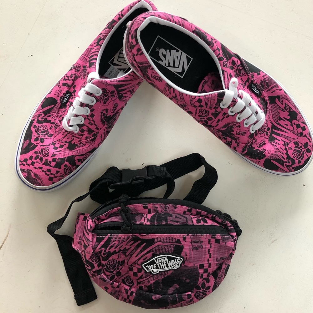 Off the wall vans and matching mini fanny pack